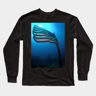 Old Glory on a Sunken Wreck Long Sleeve T-Shirt